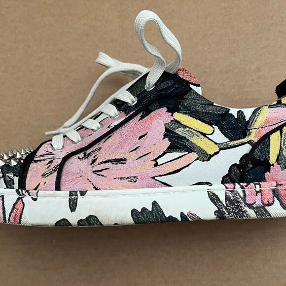 Christian Louboutin Multicolor Floral Fabric Fun Louis Junior Spike Sneakers - Picture 10 of 16